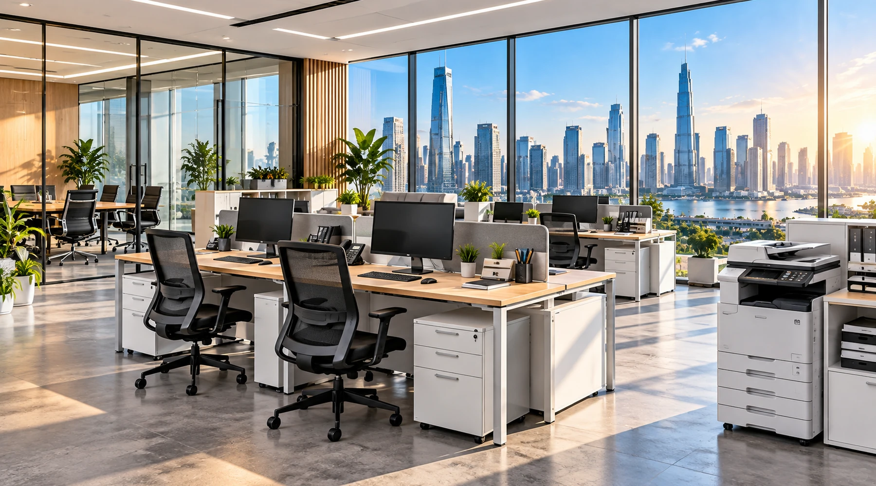 Modern office equipment and workplace technology